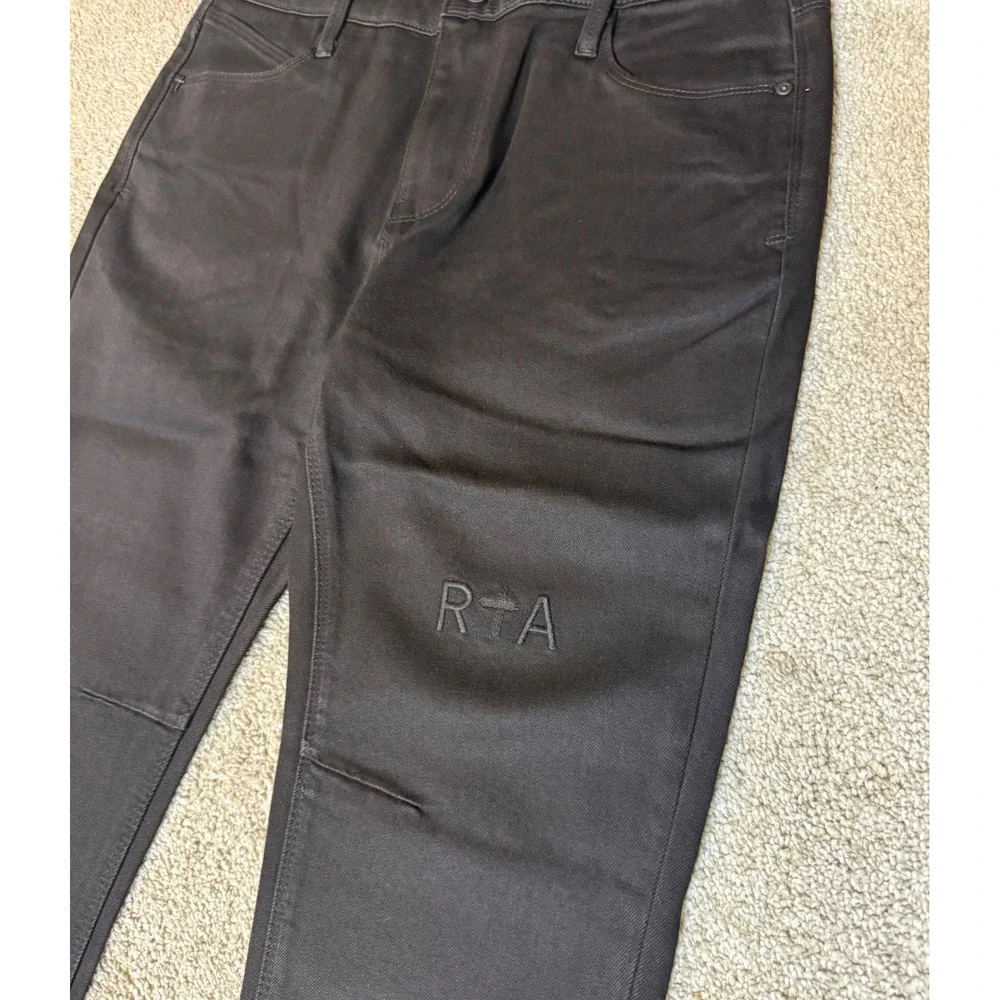 RTA Denis Mini Flared Jeans Black Sze 30